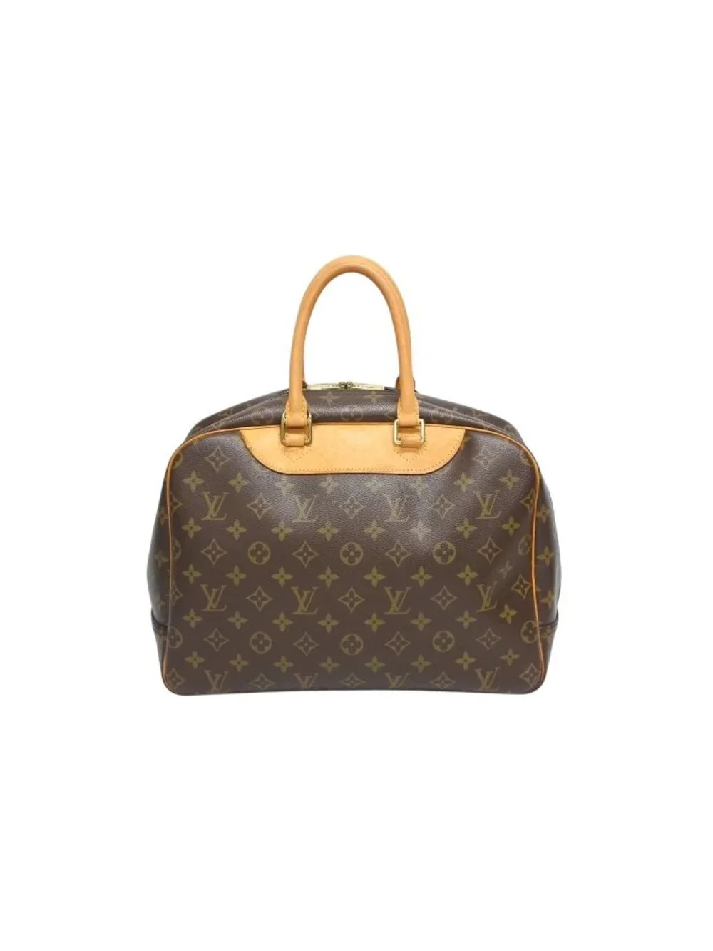 Louis Vuitton Monogram Deauville Handbag Brown Logo Bag